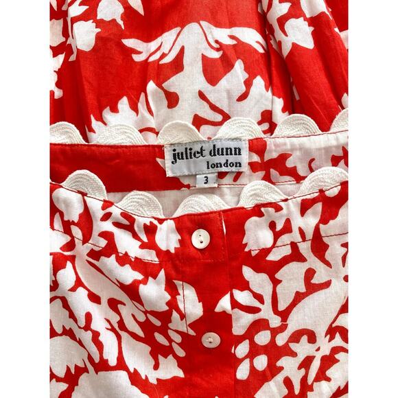 Juliet Dunn Tuckernuck Tie Shoulder Palladio Print Midi Dress Red White NWOT - Picture 10 of 12